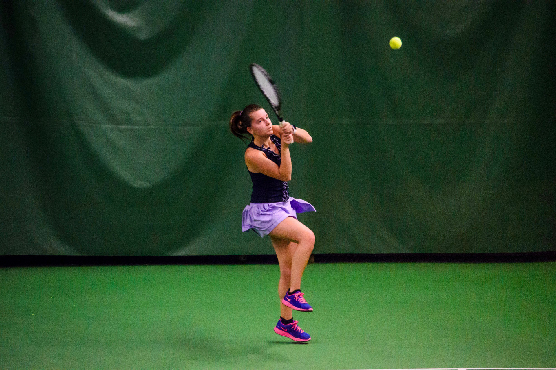 One of Elena's backhands during her first match