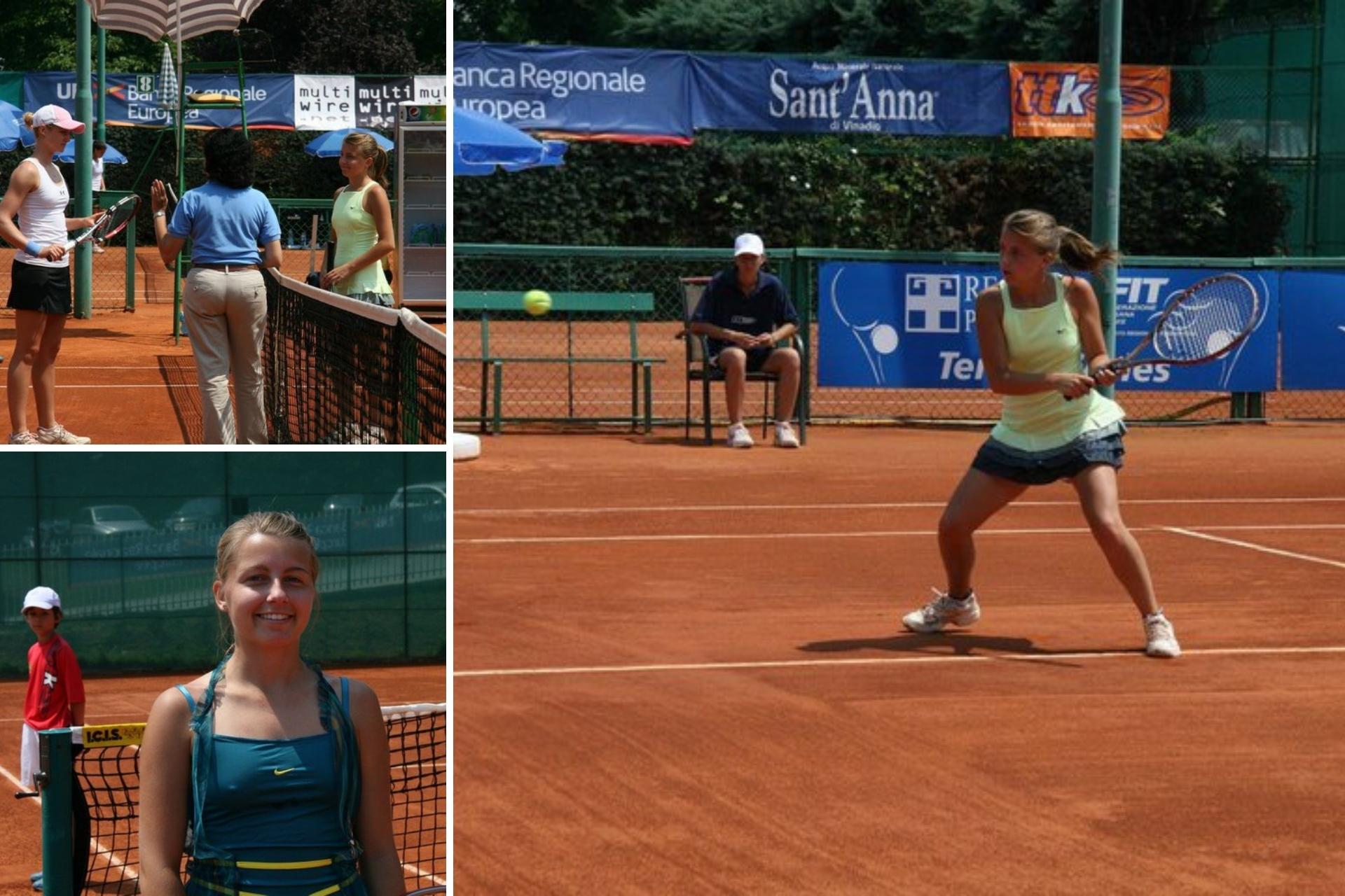 Mini Elena playing her first WTA tennis tournament