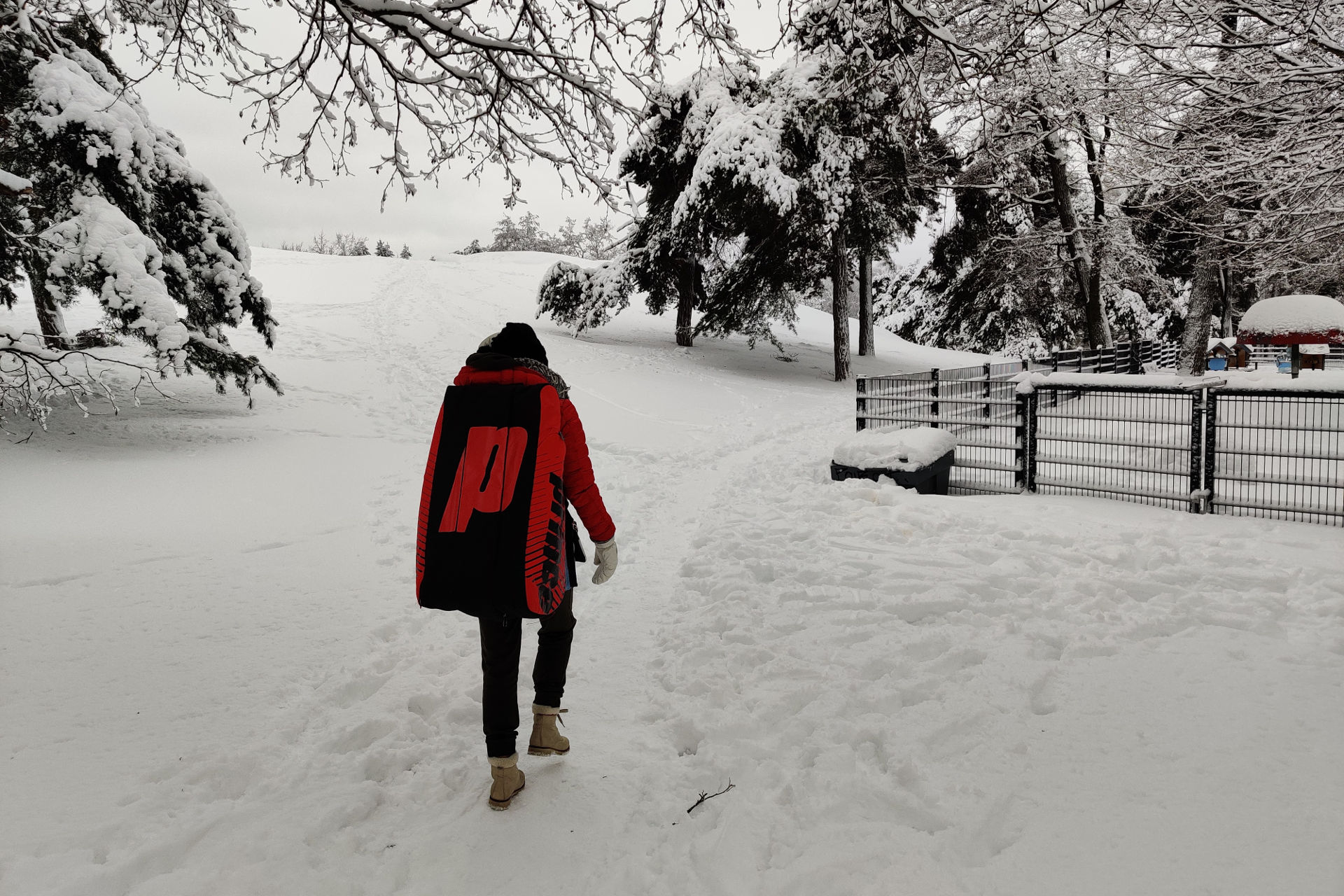 Heading to practice in a very Finnish winter day