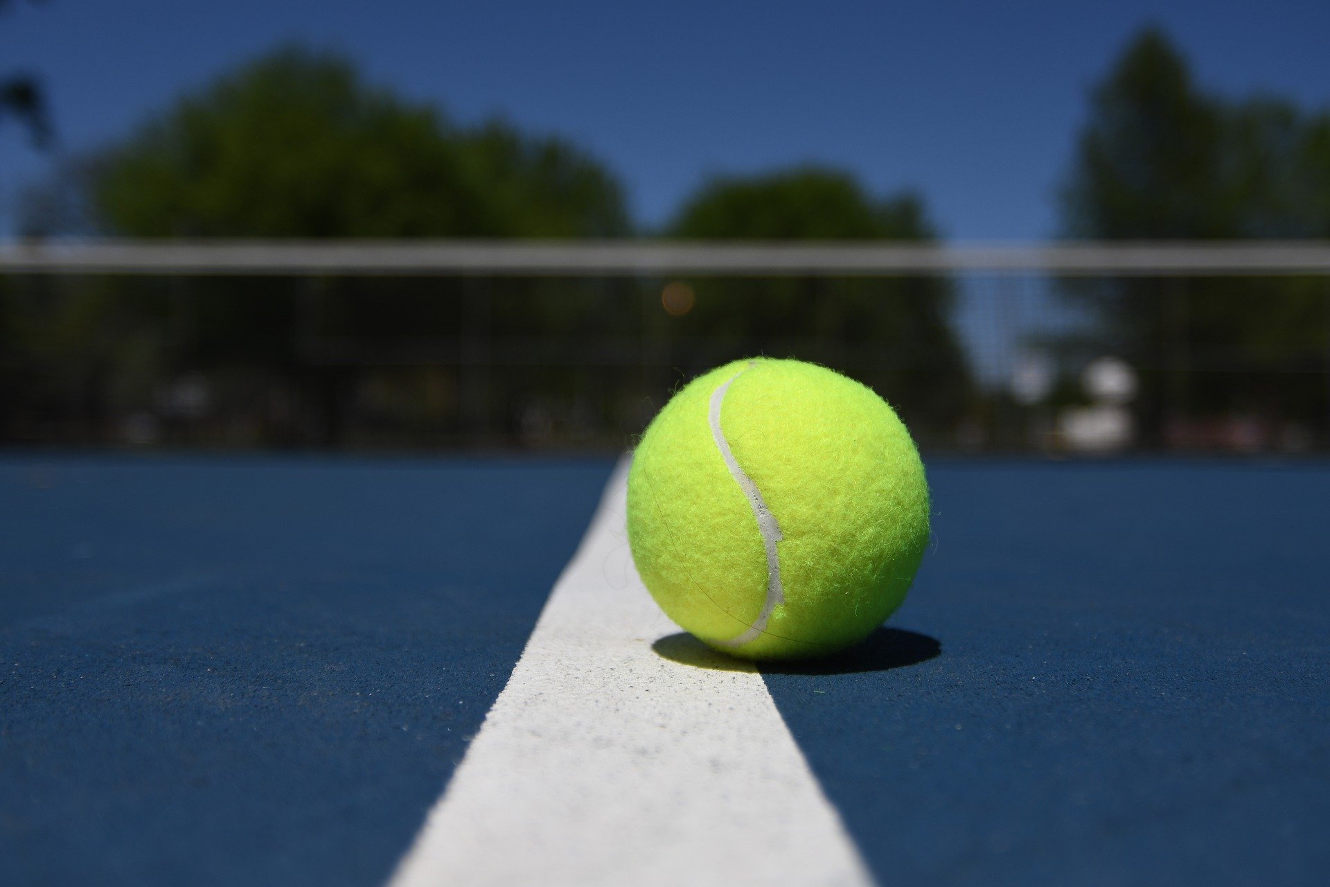 Tennis ball on the line